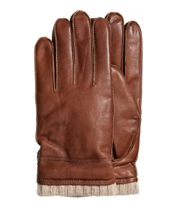 Men's brown leather gloves